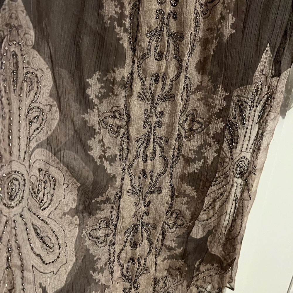 Esprit Sheer Brown Patterned Blouse - image 3